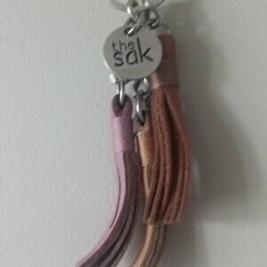The Sak Key Chain Bag Charm With 3 Tassels and a Charm Collectible Handmade